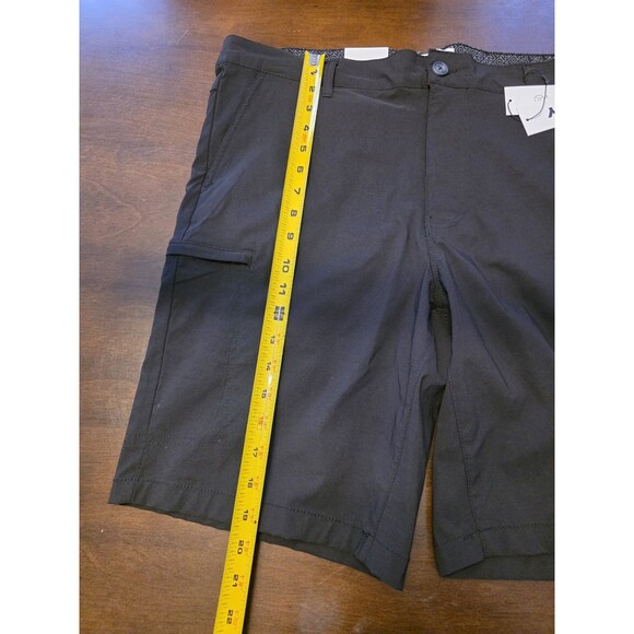 DKNY MENS BLACK CASUAL CARGO TECH DESIGNER STRETCH ZIP POCKET SHORTS SIZE 36 NWT - Picture 6 of 7